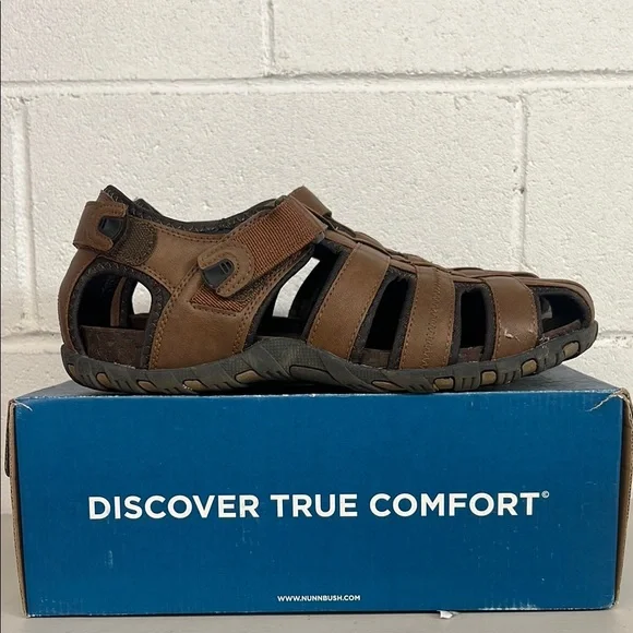 W/ box nunn bush riobravo sandal sz12w tan #84799 leather mens - Picture 1 of 8